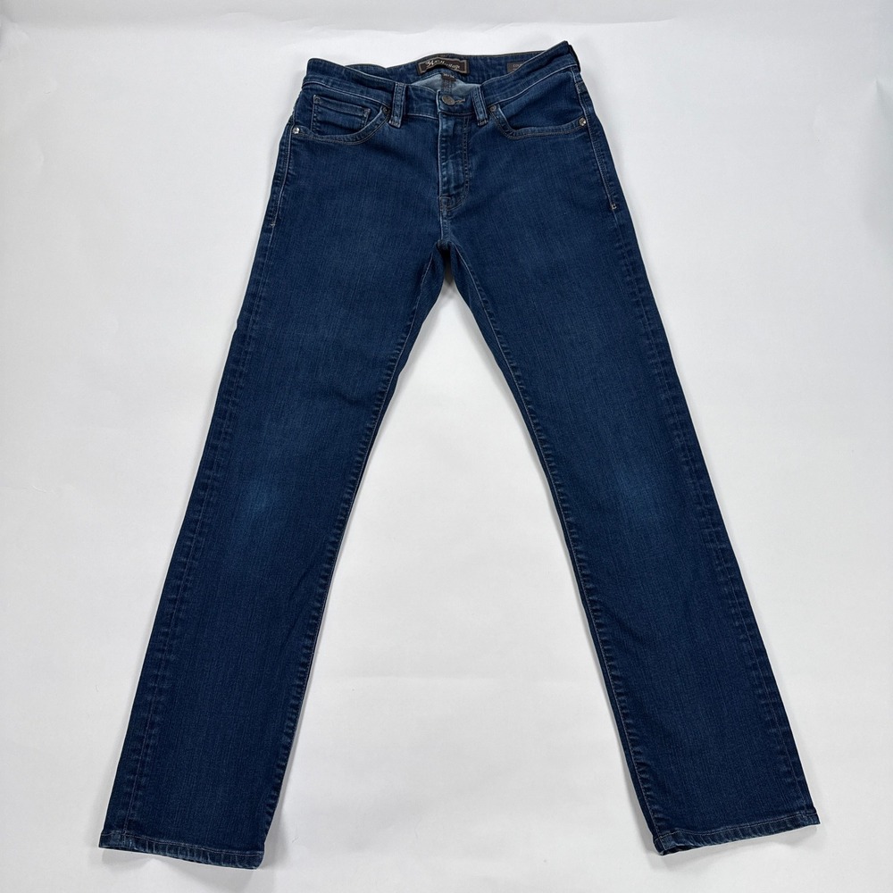 34 Heritage Mens Jeans 30 Blue Courage Mid-Rise Straight Leg Denim